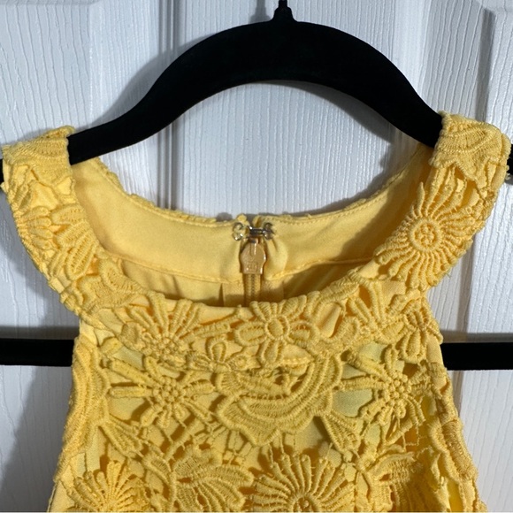 Lulus "Love Poem" mini dress, yellow, spring, summer, lace, no size tag - Picture 3 of 10